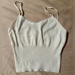 Brandy Melville Heart Elegant Cream Women's Top